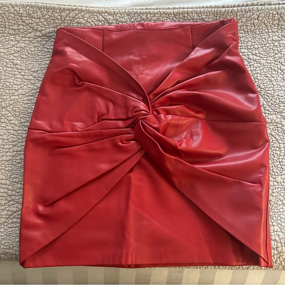 Zara Leather Red Skirt